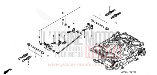 CORPS DE PAPILLON (PIECES CONSTITUTIVES) VFR800A3 de 2003